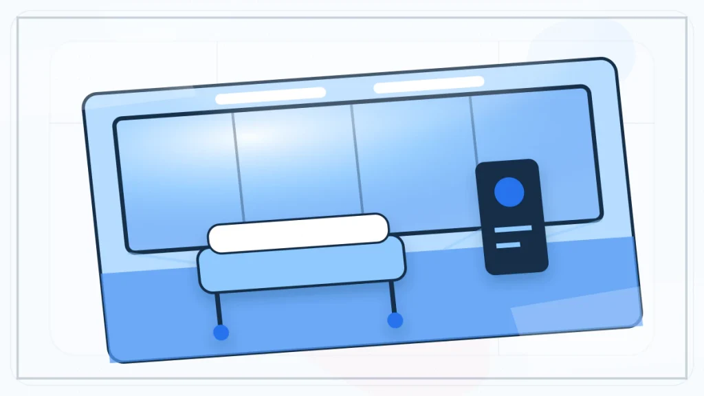 조직구조 학습 개념을 표현한 자연광이 드는 회복 병상 공간, 남쪽 정면 넓은 전경