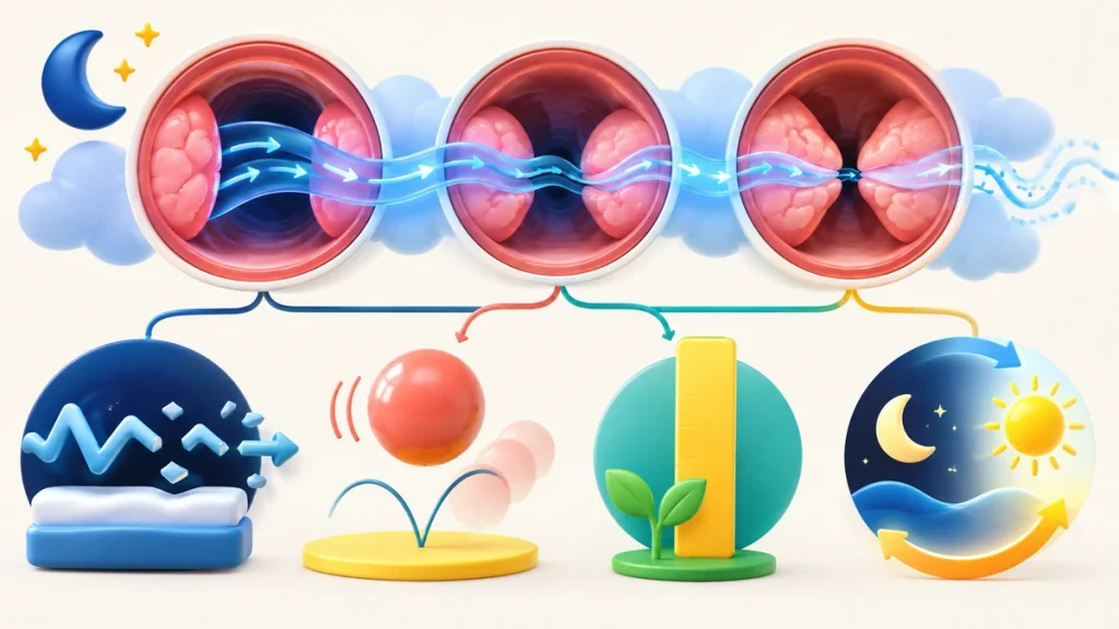 소아 호흡기 간호 · 소아 폐쇄성수면무호흡의 판단 구조를 표현한 고유 scientific 대표 이미지